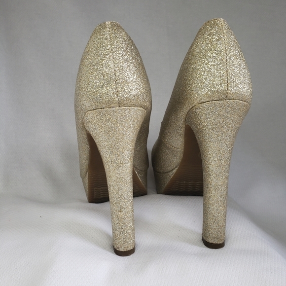 Gold glitter high heel pumps - Picture 5 of 8